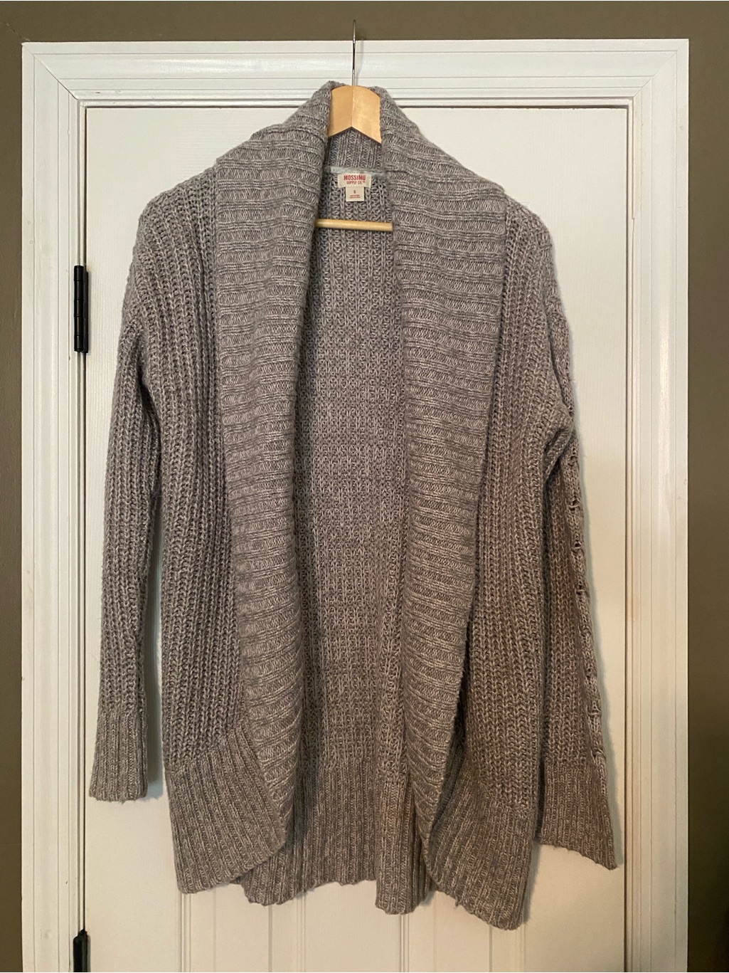 Mossimo - Open-Front Shawl Collar Cardigan Sweater - Gray - Size: S (Womenâs)